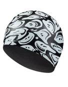 Nike - Smile Silicone Adult Swim Cap - Product Only Front/Side Design - Black&White