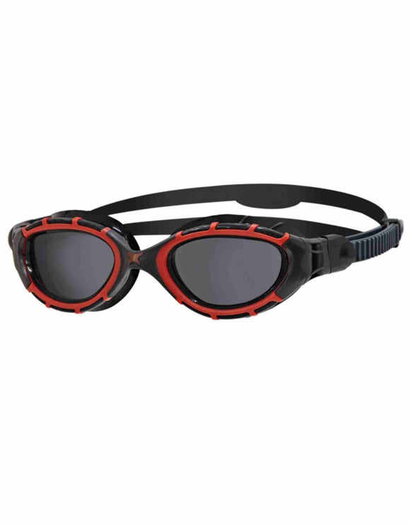Zoggs - Predator Flex Swim Goggle - Red/Black/Polarized Lens - Front - Tinted Lenses Smoke