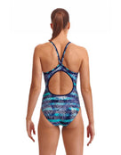 Funkita - Womens Palm Pilot Diamond Back One Piece Swimsuit - Model Back