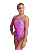 Funkita Girls Pine Time Single Strap One Piece Swimsuit - Front/Side