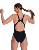 Speedo - Womens Placement Digital Recordbreaker Swimsuit - Black/Yellow - Model Back/Swimsuit Back Design