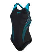 Speedo - Placement Laneback Swimuit - Product Only - Black / Blue