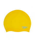Speedo - Kids Plain Moulded Silicone Swim Cap - Yellow