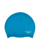 Speedo - Kids Plain Moulded Silicone Swim Cap - Blue/Green