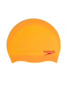 Speedo - Kids Plain Moulded Silicone Swim Cap - Orange/Red