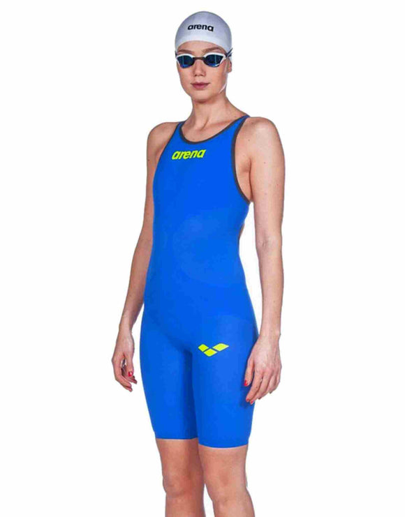 Arena - Womens Powerskin Carbon Air - Blue/Grey - Front/Side Model