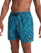 Printed Leisure 16" Swim Watershorts - Blue