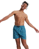 Printed Leisure 16" Swim Watershorts - Blue