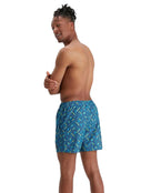 Printed Leisure 16" Swim Watershorts - Blue