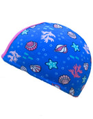 Fashy Junior Lycra Swim Cap - Multicoloured - Pink/Blue Seashells