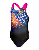 Speedo - Girls Digital Placement Splashback - Black/Pink - Product Only Front Design