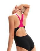 Speedo - Girls Digital Placement Splashback - Black/Pink - Model Back