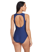 Sasaya High Front Swimsuit - Navy/Blue
