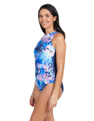 Sasaya High Front Swimsuit - Navy/Blue