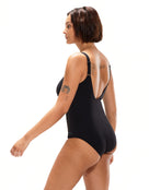 Speedo - Shaping AquaNite Swimsuit - Model Side / Back - Black