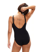 Speedo - Shaping AquaNite Swimsuit - Model Back / Swimsuit Back Design - Black
