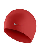 Nike - Childres Silicone Swim Cap - Red - Product Front Nike Logo