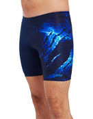 Zoggs Mens Slash Print Mid Swimming Jammer - Side - Navy