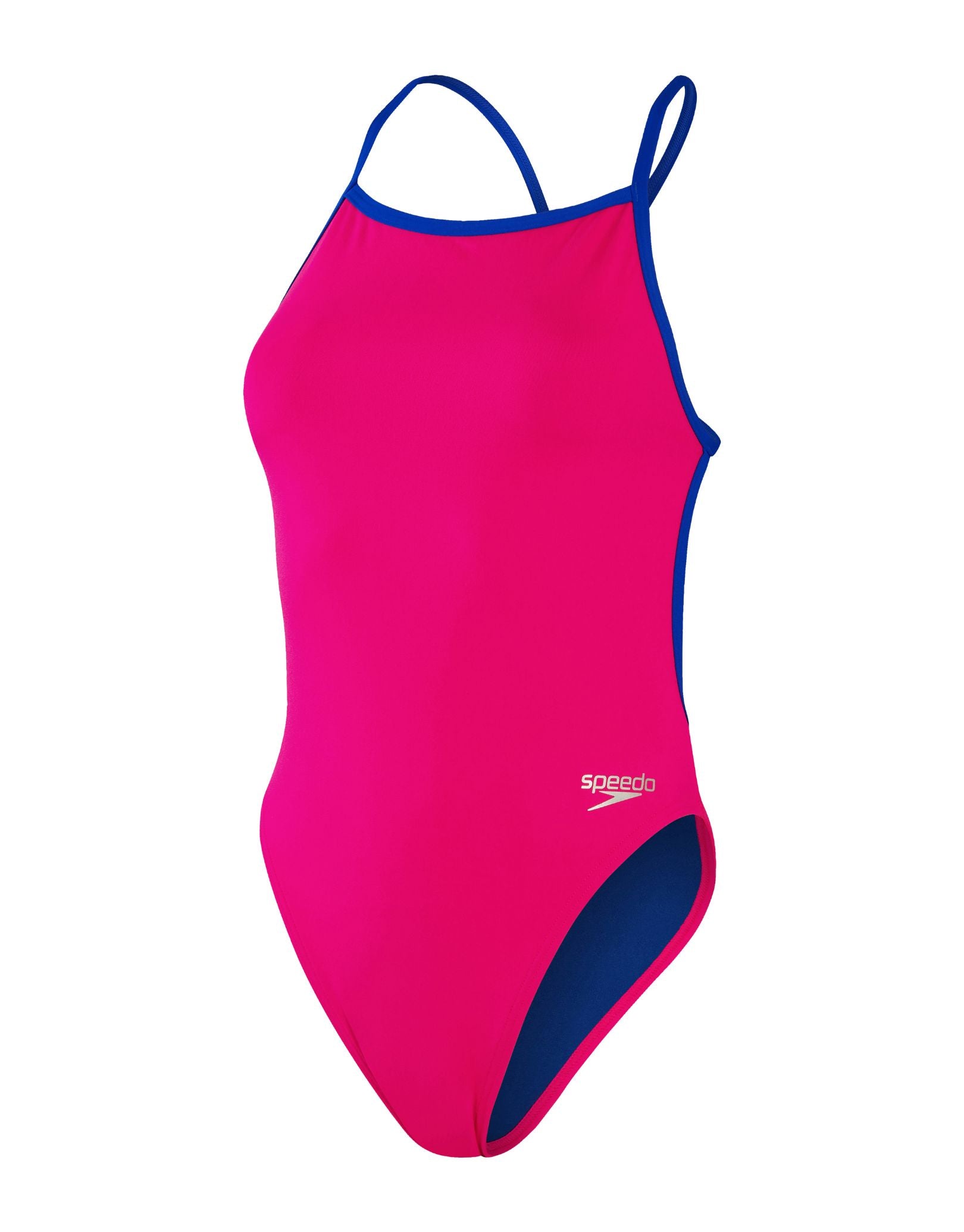 Speedo Back Types Speedo Solid V Back Swimsuit - Pink/Blue | Simply Swim | Simply Swim UK