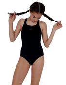 Speedo Girls Endurance Plus Medalist Swimsuit - Black - Front