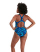 Speedo - Womens Hyperboom Allover Medalist Swimsuit - Blue - Front