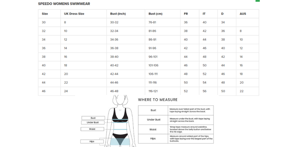 Speedo size store 46