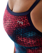 StarHex Durafast Elite Diamondfit Swimsuit - Red/Multi - Close Up Logo