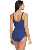 Zoggs Sumatra Adjustable Scoopback Swimsuit - Navy/Blue - Back