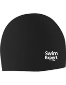 SwimExpert Adult Unisex Silicone Swimming Cap - Black