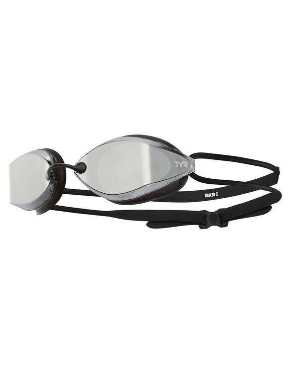 Tyr - Tracer-X Racing Mirrored Swim Goggles - Product Only Side - Silver/Black