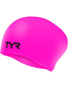 Tyr Long Hair Wrinkle Free Silicone Swim Cap - Pink