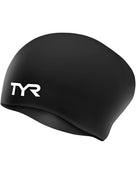 Tyr Long Hair Wrinkle Free Silicone Swim Cap - Black