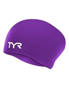 Tyr Long Hair Wrinkle Free Silicone Swim Cap - Purple