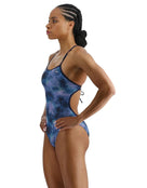 TYR StarHex Durafast Elite Crosscut Tieback Swimsuit - Blue Ice - Side 3