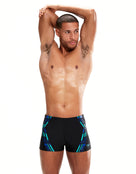 Speedo - Tech Print Aquashort - Aquashort Front - Black / Blue 