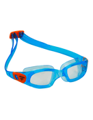 Michael Phelps - Tiburon Kid Swim Goggles - Blue/Orange/Clear Lens -  Front/Right Side