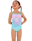 Tots Girls Digital Thinstrap Swimsuit - Pink/Mint