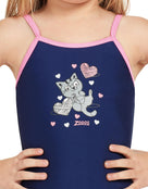 Zoggs - Toddler Girls Kitty Classicback Swimsuit - Close Up