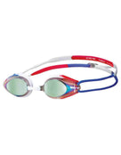 Arena - Tracks Mirror Swimming Goggle - Gold/Blue/Red - Front/Side