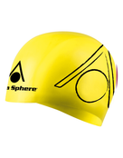 Aqua Sphere - Silicone Tri Swimming Cap - Yellow/Black - Side Logo