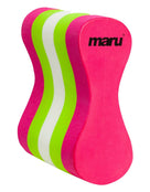 MARU - Swim Pull Buoy - Pink/Lime/White - Product Front/Side - Logo