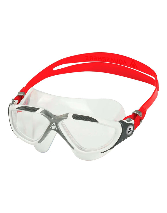Aqua Sphere Vista Swimming Mask - White/Red/Clear Lens - Front
