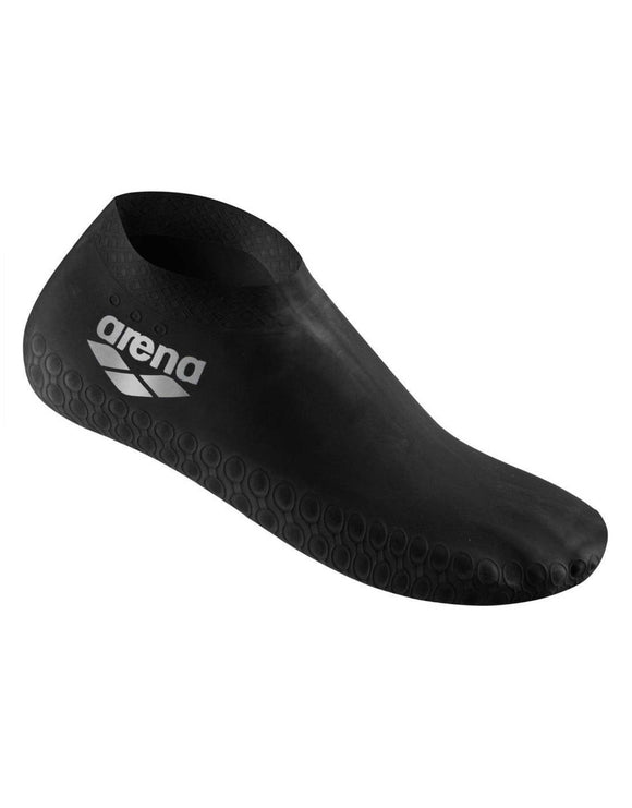 Arena - Latex Pool Socks - Black/Silver Logo - Side Logo/Product Side View