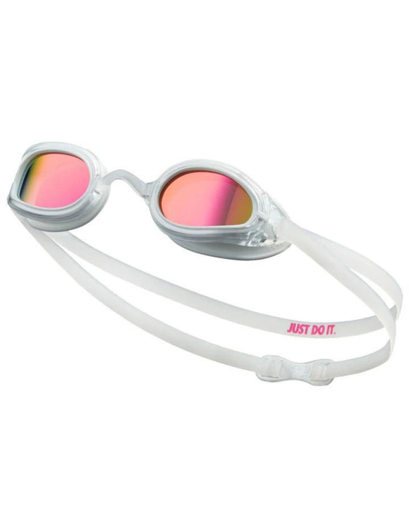 Nike - Legacy Polarized Swimming Goggle Unisex - Hyper Pink Mirrored Lenses/White