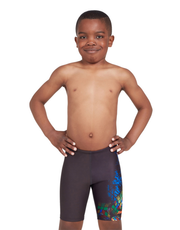 Zoggs - Boys Magic Cube Mid Jammer - Model Front Pose / Jammer Front