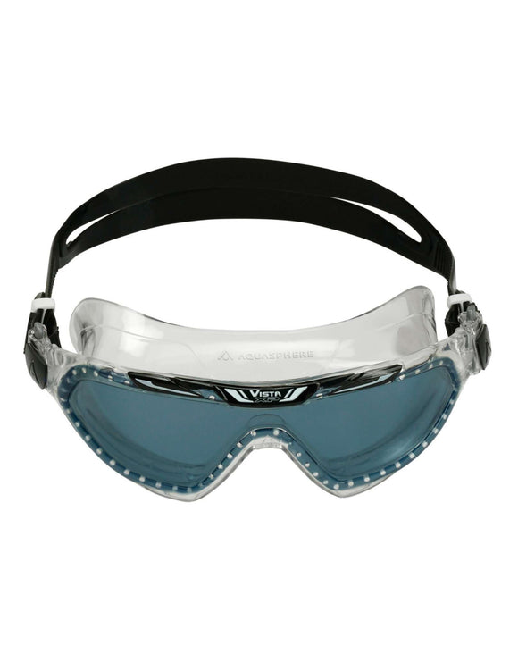 Aqua Sphere Vista XP Adult Swimming Mask - Front - Clear/Black/Smoke Lens