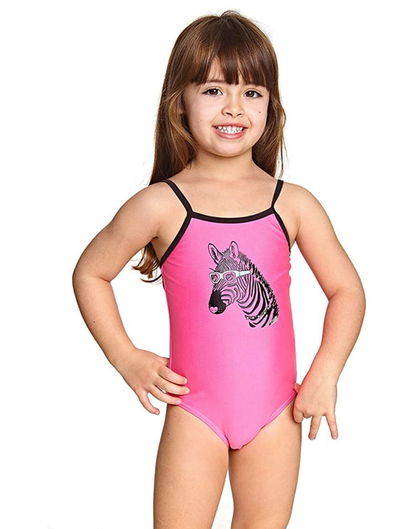 Zoggs Toddler Girls Zebra Classicback Swimsuit - Front - Pink