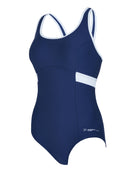 Zoggs - Dakota Crossback Swimsuit - Navy/White - Product Front
