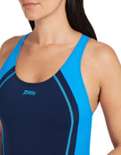 Zoggs - Womens Eaton Flyback Swimsuit - Navy/Blue - Front Close Up