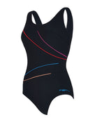 Zoggs - Macmaster Scoopback Swimsuit - Black/Multicolour - Product Only Front Design